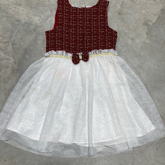 Blueberry boulevard sleeves red‎ with gold design dress / Size 7 - Picture 1 of 6